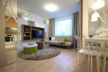 Más de 230 fotos Ideas interiores 1er (habitación) Apartamentos de 40 metros cuadrados. Diseño moderno simple y elegante.