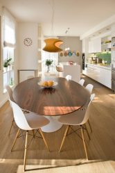 Oval table in the kitchen - Universal version for any interior (210+ Photos of sliding, glass and wooden models)