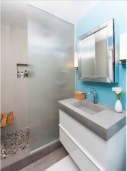 Valet av gardiner i badrummet: 175+ (Foto) för din design (tyg, plast, glas)