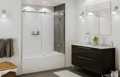 Banyoda perde seçimi: Tasarımınız için 175+ (Fotoğraf) (kumaş, plastik, cam)