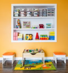 Rayonnage pour livres et jouets en pépinière: solution de stockage simple et originale à faire soi-même (225 + Photo)