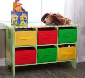Rack for books and toys in the nursery: Simple and original do-it-yourself storage system solution (225 + Photo)