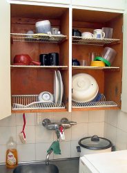 El secador de cocina para vajilla en un estuche (115+ fotos) - construido, angular, de acero inoxidable. ¿Cuál eliges?