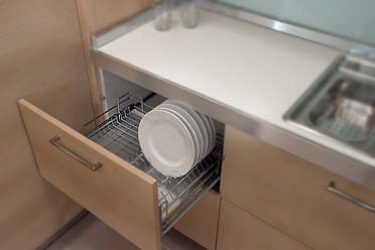 The kitchen dryer for ware in a case (115+ Photos) - built in, angular, from a stainless steel. Which one do you choose?