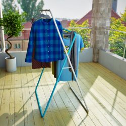 85+ Photos d'outils pour faire sécher les vêtements sur le balcon: faites-les vous-même: cintre, lianes, cordes. Quelle option choisir?