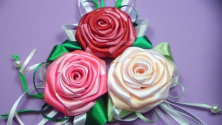 Cách làm hoa từ ruy băng Tự làm bằng tay (90+ Ảnh): Các lớp học đơn giản để tạo nụ đẹp