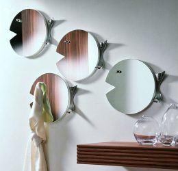 Aynanın arkasından tasarım - Dairenin içinde küçük ve büyük aynalar (290+ Fotoğraf)