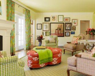 أناقة سرية للأسلوب الأمريكي: اختيار تصميم لشقة (غرفة معيشة وغرفة نوم ومطبخ)