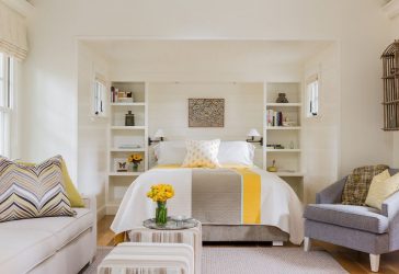 Discrete elegantie van de Amerikaanse stijl: een ontwerp kiezen voor een appartement (woonkamer, slaapkamer, keuken)