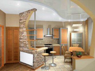 Arc à la cuisine au lieu de la porte: 115+ (Photo) Design entre les chambres