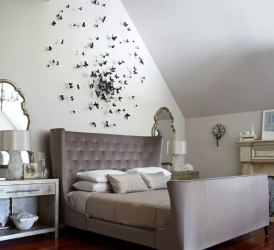 Vackra fjärilar på väggen gör det själv: 140+ (Foto) dekorationer i inredningen (papper, volymetrisk, klistermärken)