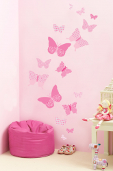 दीवार पर सुंदर तितलियों इसे स्वयं करते हैं: इंटीरियर में 140+ (फोटो) सजावट (कागज, वॉल्यूमेट्रिक, स्टिकर)
