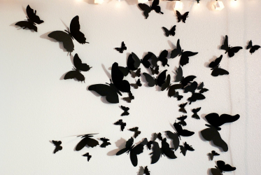 Bellissime farfalle sul muro fai da te: 140+ (foto) decorazioni all'interno (carta, volumetrico, adesivi)