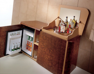 Bar for bottles in the interior of the apartment or house - How best to do? 120+ (photo) from a tree, floor, angular