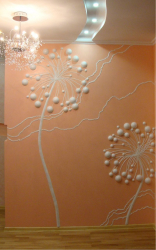 Como fazer uma pintura de parede exclusiva: Criando um baixo-relevo com suas próprias mãos. Oportunidades criativas para atualizar a decoração. Master class para iniciantes
