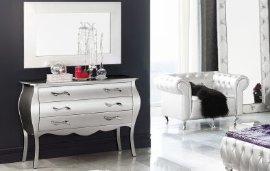 Opciones de Dresser blanco 200+ (fotos) (brillante, con cajones, sin tiradores)