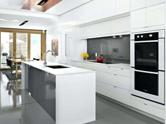 Decoración interior de una gran cocina moderna: más de 200 (foto) ideas de diseño (cortinas, papel tapiz, barra de bar)
