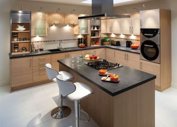 बड़े आधुनिक किचन की आंतरिक सजावट: 200+ (फोटो) डिजाइन विचार (पर्दे, वॉलपेपर, बार काउंटर)