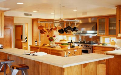 Hiasan dalaman dapur moden yang besar: Idea reka bentuk 200+ (Foto) (langsir, kertas dinding, kaunter bar)