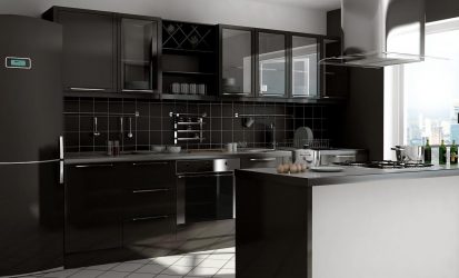 Nuova tendenza nel mondo della cucina - Cucina nera nell'interno (oltre 220 combinazioni di foto nel design)