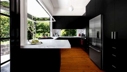 New trend in the kitchen world - Black kitchen in the interior (220+ Photo combinations in the design)