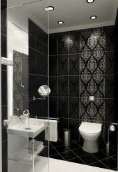Trends in het interieur van de zwarte badkamer - 250+ (foto) modetrends