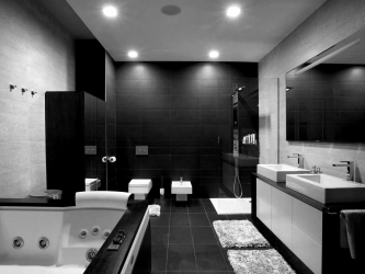 Tendances à l'intérieur de la salle de bains noire - 250 tendances (Photo)