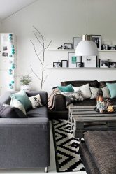 Con estilo, confort y belleza (más de 170 fotos): interior en blanco y negro (sala de estar, dormitorio, cocina)