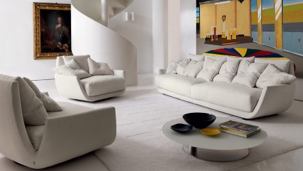 लिविंग रूम के इंटीरियर में सोफे और कुर्सियां ​​- फर्नीचर दिलचस्प और स्टाइलिश कैसे व्यवस्थित करें? आधुनिक शैली में 200+ तस्वीरें