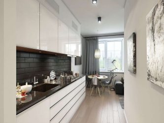 Bagaimana untuk mendekati reka bentuk dapur moden 12 sq.m? 190+ Foto idea-idea sebenar (susun atur segiempat, persegi panjang, persegi)
