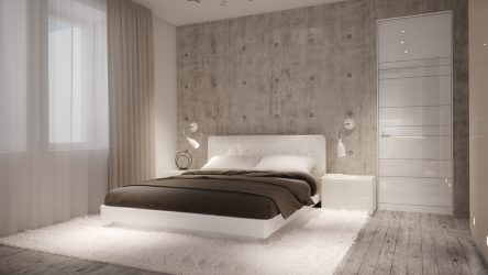 ห้องนอนได้รับการออกแบบในสไตล์ทันสมัย: ภาพถ่ายกว่า 200+ รูปของการตกแต่งภายในที่เรียบง่ายและสะดวกสบาย