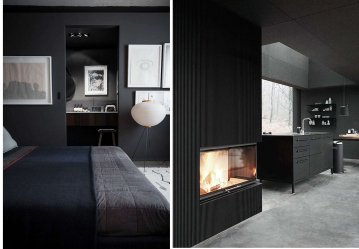 235 + Design Fotos em cores escuras: Dark or Cozy? Excepcionalmente elegante e moderno interior (quarto, sala, cozinha, banheiro)