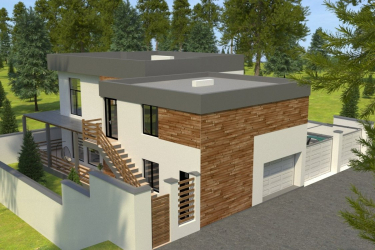 평평한 지붕이있는 주택의 프로젝트는 단순한 건축 기술 (1 층, 2 층, 목조, 소형)입니다. 하이테크 및 미니멀리즘의 최신 동향 (175 개 이상의 사진)