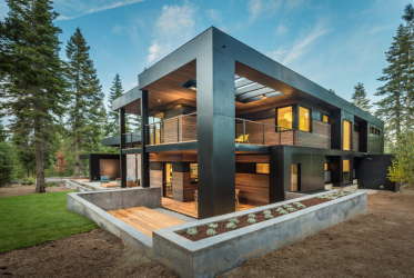 Projekte von Häusern mit Flachdach sind einfache Bautechniken (einstöckig, zweistöckig, aus Holz, klein). Moderne Trends in Hightech und Minimalismus (175+ Fotos)