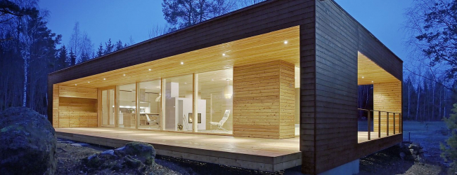 Projecten van huizen met een plat dak zijn eenvoudige bouwtechnieken (één verdieping, twee verdiepingen, houten, klein). Moderne trends van hi-tech en minimalisme (meer dan 175 foto's)