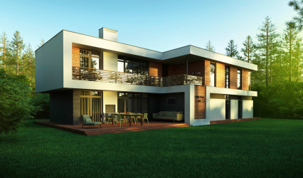 I progetti di case con tetto piano sono semplici tecnologie di costruzione (a un piano, a due piani, in legno, piccole). Tendenze moderne di hi-tech e minimalismo (oltre 175 foto)