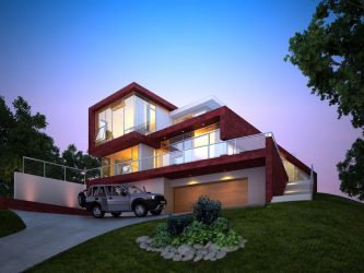 منزل من طابقين مع مرآب - ميزات التصميم (180+ صور)