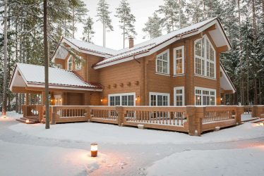 Projekte finnischer Häuser aus Leimholz: Was ist gut und wie ist es zu arrangieren? (180+ Fotos)
