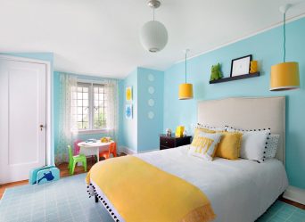파란색 : 내부의 선 색상이 평온함을 유지합니다. 210+ (사진) 부엌, 거실, 침실의 색상 조합
