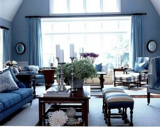 Màu xanh dương: Màu Zen trong nội thất để đạt được sự thanh thản. 210+ (Ảnh) Kết hợp màu sắc trong nhà bếp, trong phòng khách, trong phòng ngủ