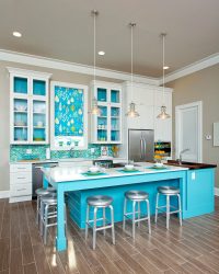 الأزرق: زن اللون في الداخل لتحقيق الصفاء. 210+ (صور) مجموعات ملونة في المطبخ ، في غرفة المعيشة ، في غرفة النوم