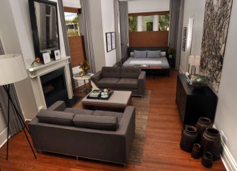 Zonering van de woonkamer en slaapkamer in dezelfde kamer (235+ ontwerpfoto's): gebruik de ruimte met voordeel en gemak
