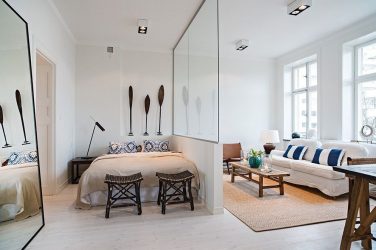Suddivisione in zoning del soggiorno e della camera da letto nella stessa stanza (235+ foto di progettazione): utilizzare lo spazio con vantaggi e convenienza