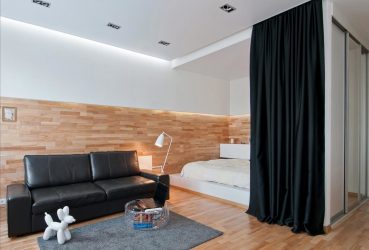 Τοποθέτηση του καθιστικού και του υπνοδωματίου στο ίδιο δωμάτιο (235+ Φωτογραφίες σχεδίου): χρησιμοποιήστε το χώρο με ευεργετήματα και ευκολία