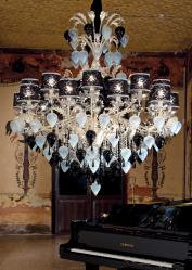 Crie uma bela iluminação (150 + Foto): lustres de cristal no interior da sala e quarto (teto, pendurado, clássico)