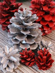 새해 (175+ 사진)를위한 가문비 나무 콘 (대형 페인트)에서 공예 휴일을위한 아름다운 장난감!