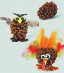 Занаяти от смърчови конуси (големи, боядисани) за Нова година (175+ снимки) Красиви играчки за празника!