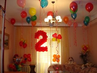 अपने हाथों से बच्चे के जन्मदिन के लिए कमरे को कैसे सजाने के लिए? (180+ फोटो विचार) हम उम्र की जरूरतों के आधार पर बनाते हैं