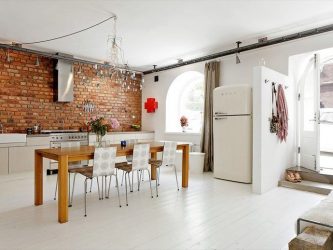 Тухлена стена в интериора - грандиозен начин да превърнете дома си (260+ снимки). Комбинацията в хола, в кухнята, в спалнята