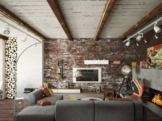 جدار من الطوب في الداخل - طريقة رائعة لتحويل منزلك (260+ صور). مزيج في غرفة المعيشة ، في المطبخ ، في غرفة النوم